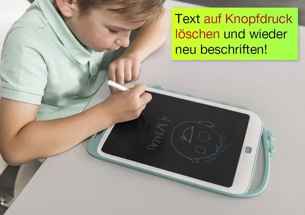 Digitale Schiefertafel SDF "A4-S Dino", schwarzes Display, Stiftlinien farbig